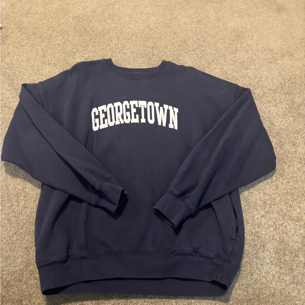 Brandy Melville Navy Blue Georgetown Crewneck Sweater